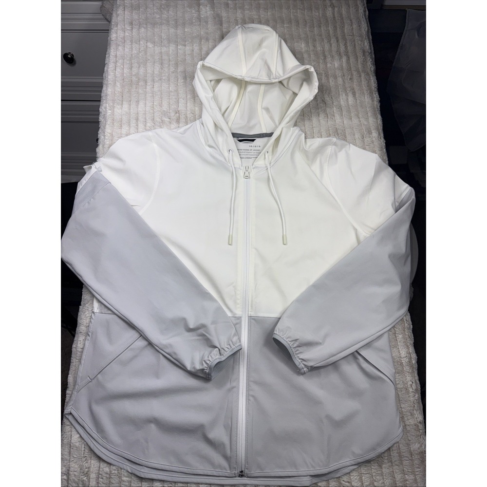 Under Armour Mens STORM Squad Warm-Up Jacket L White/Gray Windbreaker EUC!‎ Nice
